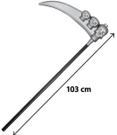 Dekoratiivne vikat "Pealuu" (103 cm) Boland, h&otilde;bedane/must v&auml;rv.