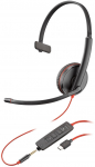 Juhtmega k&otilde;rvaklapid Plantronics Blackwire C3215 USB-C, must