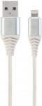 Juhe Gembird USB To Lightning Premium Cotton Braided USB 2.0, Apple Lightning, 2 m, valge v./h&otilde;be v.