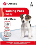 Koera treeningmatt Flamingo Puppy Training Pads S 517524, 45 cm x 35 cm, 20 tk valge / helesinine
