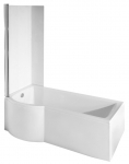 Vann seinaga, teisaldatav Besco Inspiro 170 Left, 170 cm x 70 cm x 55 cm, vasakpoolne, valge v.