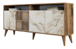Kummut Kalune Design Milan 160, valge v./p&auml;hklipuu v., 78 cm x 160 cm x 35 cm