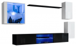Sektsioonkapp ASM Switch XXIII, valge v./must v./tumehall v., 250 cm x 40 cm x 140 cm