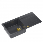 K&ouml;&ouml;givalamu Quadron Evan 146 XL, graniit, 100 cm x 50 cm x 21 cm, kuldne v./must v./hall v.