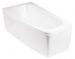 Vann, teisaldatav Besco Luna, 80 cm x 150 cm x 60.5 cm, vasakpoolne, valge