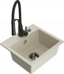 K&ouml;&ouml;givalamu koos kraaniga Mexen Milo Aster, graniit, 43.5 cm x 41 cm x 17.1 cm, beež