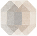 Vaip sise Home4you Dixie Carved 3, hall v./beež v., 160 cm x 160 cm