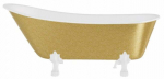 Vann, teisaldatav Besco Olaya Glam, 160 cm x 67 cm x 68 cm, ovaalne, kuldne/valge