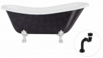 Vann, teisaldatav Besco Otylia Glam, 160 cm x 77 cm x 69.5 cm, ovaalne, must/kroom