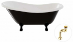 Vann, teisaldatav Besco Otylia B&W, 170 cm x 77 cm x 68.5 cm, ovaalne, valge/must