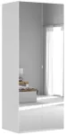 Riidekapp Flex, valge v., 66 cm x 100 cm x 240 cm, peegliga