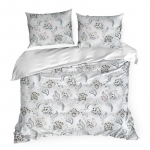 Voodipesukomplekt Spring PTE-215, sinine v./valge v./hall v., 70 x 80 cm, 160 x 200 cm, 3 os.