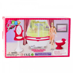 M&ouml;&ouml;bel, komplekt Lean Toys Bathroom 28111, valge v./roosa v.