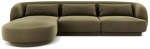 Nurgadiivan Cosmopolitan Design Velvet Tulum, roheline v., vasak, 156 x 255 cm x 70 cm