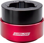 Adapter Simagic Quick Release QR50 HALF 50 mm, must v./punane v.