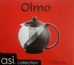 Teekann koos kurnaga Asi Collection, 1.25 l, l&auml;bipaistev v./must v.