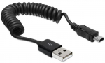 Juhe Delock USB / USB-mini Mini USB male, USB 2.0 A male, 0.6 m, must v.