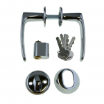 Ukse k&auml;epide silindriga Fiskostar 27K, kroomitud