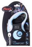 Automaatne jalutusrihm Flexi New Comfort Cord, valge v./helesinine v., S 5m