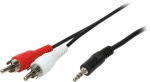 Kaabel Logilink 3.5mm - 2 x RCA CA1042 3.5 mm male, 2 x RCA male, 1.5 m, must v.