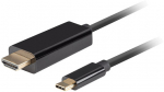 Kaabel Lanberg USB-C - HDMI CA-CMHD-10CU-0005-BK USB-C, HDMI, 0.5 m, must v.