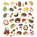 Kleebis DallPrint Hedgehogs, lapselik, 17 cm, 15 cm mitmev&auml;rviline