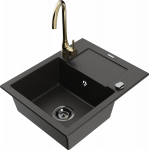 K&ouml;&ouml;givalamu Mexen Enzo 6506571005-75+670200-50+66911-70, graniit, 57 cm x 46 cm x 17.4 cm, kuldne/must