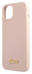 Telefoni &uuml;mbris Guess Silicone Script Gold Logo GUHMP13LLSLMGLP, roosa v., Apple