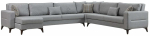 Nurgadiivan - voodi Atelier Del Sofa Kristal 730MST1353, helehall v., 90 x 367 cm x 86 cm