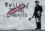 Fototapeet Artgeist Dreams Cancelled (Banksy), 70 cm x 100 cm