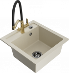 K&ouml;&ouml;givalamu koos kraaniga Mexen Vito, graniit, 52 cm x 49 cm x 21 cm, kuldne/must/pruunikas