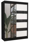 Riidekapp ADRK Toura 150, l&auml;bipaistev v./valge v./must v., 61 cm x 150 cm x 215 cm, peegliga