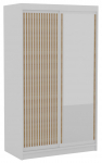Riidekapp ADRK Delia, valge v./pruunikas v., 120 cm x 60 cm x 205 cm, peegliga