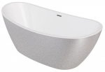 Vann, teisaldatav Besco Ayla Glam Silver, 170 cm x 80 cm x 68 cm, ovaalne, h&otilde;be/grafiit