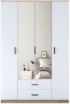 Riidekapp Kalune Design BA131, p&auml;hklipuu v., 210 cm x 51.5 cm x 210 cm, peegliga