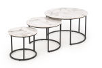 Kohvilaudade komplekt Gilda, marmor v., 80 cm x 80 cm x 50 cm, 3 tk