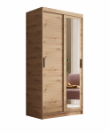 Riidekapp ADRK Hailey, tamm v., 100 cm x 60 cm x 205 cm, peegliga