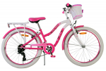 Laste jalgratas, laste Volare Lovely 24122, valge/roosa, 24"