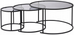 Kohvilaud Nordure Aurum, l&auml;bipaistev v./must v./hall v., 42 - 80 cm x 80 cm x 35 - 43 cm, 2 tk