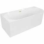 Vann, teisaldatav Mexen Gia Left, 170 cm x 80 cm x 58 cm, ovaalne, valge/kuldne matt