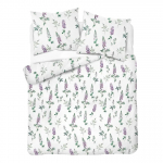 Voodipesukomplekt PCB-250, valge/roheline/violetne, 160 x 200 cm