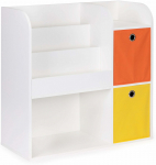 Laste raamaturiiul EcoToys ZKB-02A, valge v./kollane v./oranž v., 35 cm x 89 cm x 88 cm