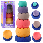 Haridusp&uuml;ramiid Lean Toys Soft Rubber Stacks Of Balls, 23.5 cm, mitmev&auml;rviline, 6 tk