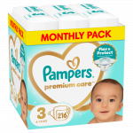M&auml;hkmed Pampers Premium Care, 3 suurus, 6 - 10 kg, 216 tk