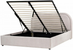 Voodi kahekohaline Beliani Quillien, 140 x 200 cm, pruunikas hall v., ilma madratsita, p&otilde;hjalippidega