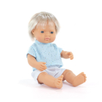 Beebinukk Miniland My Friends & Me Blond, 38 cm, helesinine v.
