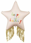 &Otilde;hupall erikujuga PartyDeco Happy Birthday Star, kuldne v./pruunikas v.