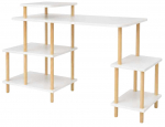 Kirjutuslaud ja riiul Kalune Design Peka 0013, 45 cm x 140 cm, 76 cm, valge v.