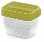 Toiduainekarbi komplekt Curver Vedo 0803508313, 0.75 l, 15.5 cm x 12 cm, roheline v., 4 tk
