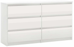 Kummut Simple 120 6S, valge v./l&auml;bipaistev v., 78.5 cm x 120 cm x 39 cm